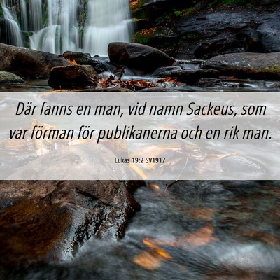 Picture 06 - Lukas 19:2 SV1917 - Där fanns en man, vid namn Sackeus, som var - Bible Verse Picture