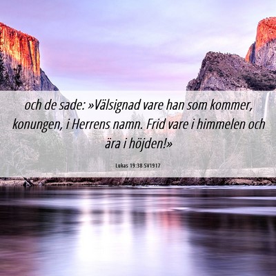 Picture 06 - Lukas 19:38 SV1917 - och de sade: »Välsignad vare han som kommer, - Bible Verse Picture