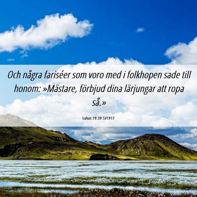 Picture 06 - Lukas 19:39 SV1917 - Och några fariséer som voro med i folkhopen - Bible Verse Picture