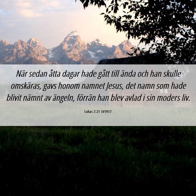 Picture 06 - Lukas 2:21 SV1917 - När sedan åtta dagar hade gått till ända och - Bible Verse Picture