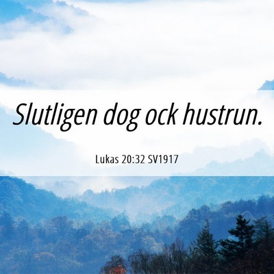 Picture 06 - Lukas 20:32 SV1917 - Slutligen dog ock - Bible Verse Picture