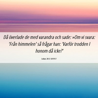 Picture 06 - Lukas 20:5 SV1917 - Då överlade de med varandra och sade: »Om vi - Bible Verse Picture