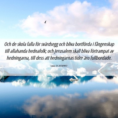Picture 06 - Lukas 21:24 SV1917 - Och de skola falla för svärdsegg och bliva - Bible Verse Picture