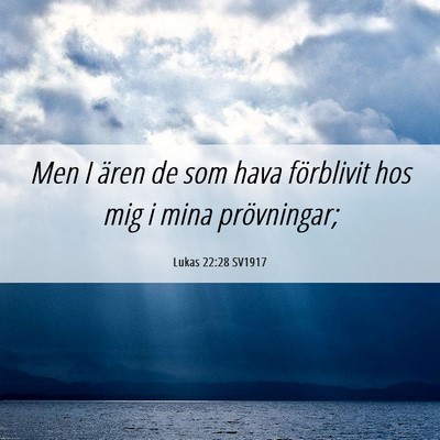 Picture 06 - Lukas 22:28 SV1917 - Men I ären de som hava förblivit hos mig i mina - Bible Verse Picture