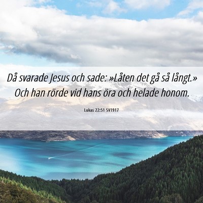 Picture 06 - Lukas 22:51 SV1917 - Då svarade Jesus och sade: »Låten det gå så - Bible Verse Picture
