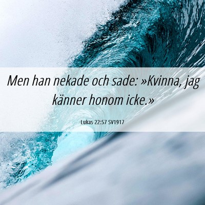 Picture 06 - Lukas 22:57 SV1917 - Men han nekade och sade: »Kvinna, jag känner - Bible Verse Picture