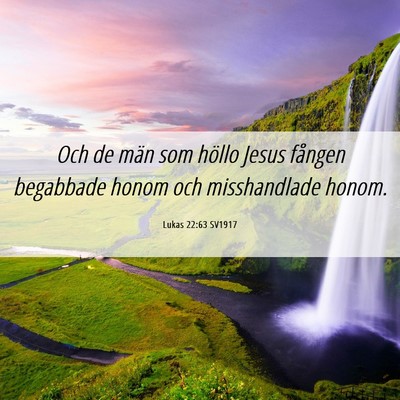 Picture 06 - Lukas 22:63 SV1917 - Och de män som höllo Jesus fången begabbade - Bible Verse Picture