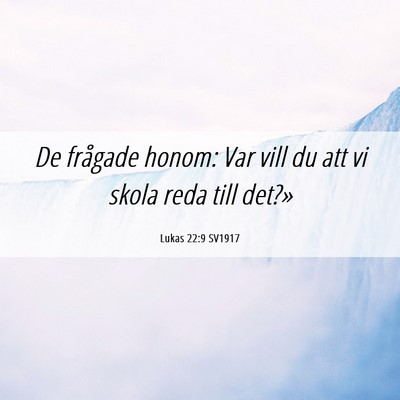 Picture 06 - Lukas 22:9 SV1917 - De frågade honom: Var vill du att vi skola reda - Bible Verse Picture