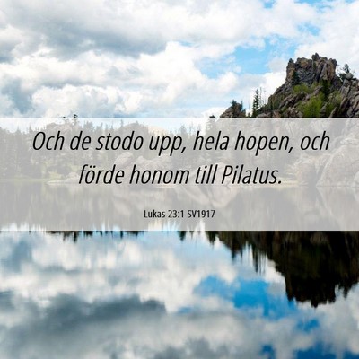 Picture 06 - Lukas 23:1 SV1917 - Och de stodo upp, hela hopen, och förde honom - Bible Verse Picture