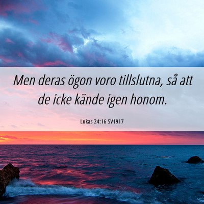 Picture 06 - Lukas 24:16 SV1917 - Men deras ögon voro tillslutna, så att de icke - Bible Verse Picture