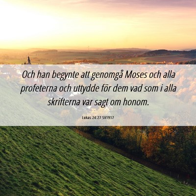 Picture 06 - Lukas 24:27 SV1917 - Och han begynte att genomgå Moses och alla - Bible Verse Picture