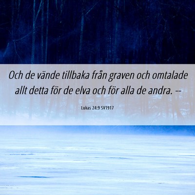 Picture 06 - Lukas 24:9 SV1917 - Och de vände tillbaka från graven och omtalade - Bible Verse Picture