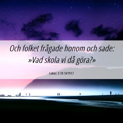 Picture 06 - Lukas 3:10 SV1917 - Och folket frågade honom och sade: »Vad skola - Bible Verse Picture