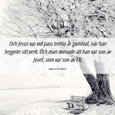Picture 06 - Lukas 3:23 SV1917 - Och Jesus var vid pass trettio år gammal, när - Bible Verse Picture