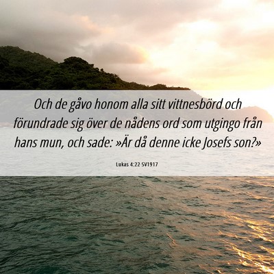 Picture 06 - Lukas 4:22 SV1917 - Och de gåvo honom alla sitt vittnesbörd och - Bible Verse Picture
