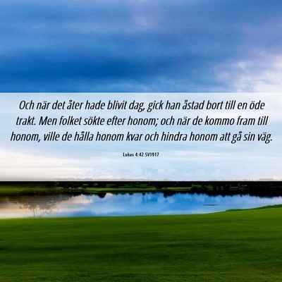 Picture 06 - Lukas 4:42 SV1917 - Och när det åter hade blivit dag, gick han - Bible Verse Picture