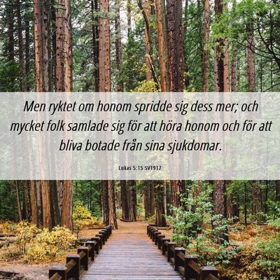 Picture 06 - Lukas 5:15 SV1917 - Men ryktet om honom spridde sig dess mer; och - Bible Verse Picture