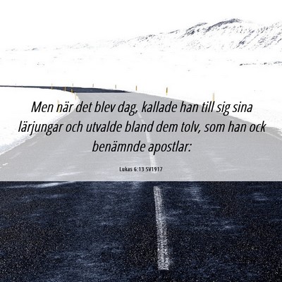 Picture 06 - Lukas 6:13 SV1917 - Men när det blev dag, kallade han till sig sina - Bible Verse Picture