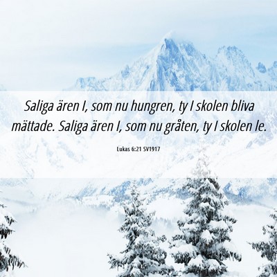 Picture 06 - Lukas 6:21 SV1917 - Saliga ären I, som nu hungren, ty I skolen bliva - Bible Verse Picture