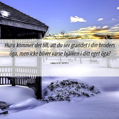 Picture 06 - Lukas 6:41 SV1917 - Huru kommer det till, att du ser grandet i din - Bible Verse Picture