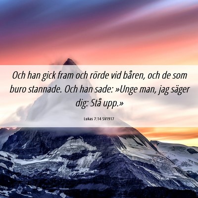 Picture 06 - Lukas 7:14 SV1917 - Och han gick fram och rörde vid båren, och de - Bible Verse Picture