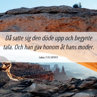 Picture 06 - Lukas 7:15 SV1917 - Då satte sig den döde upp och begynte tala. Och - Bible Verse Picture