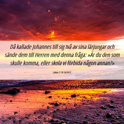 Picture 06 - Lukas 7:19 SV1917 - Då kallade Johannes till sig två av sina - Bible Verse Picture