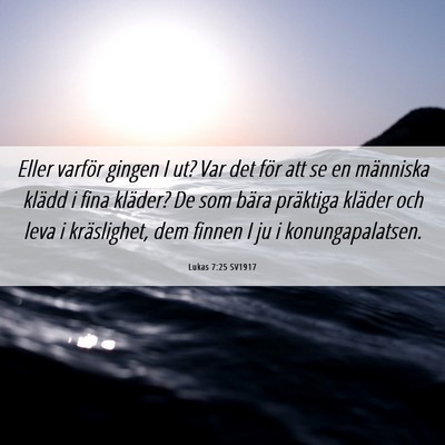 Picture 06 - Lukas 7:25 SV1917 - Eller varför gingen I ut? Var det för att se en - Bible Verse Picture