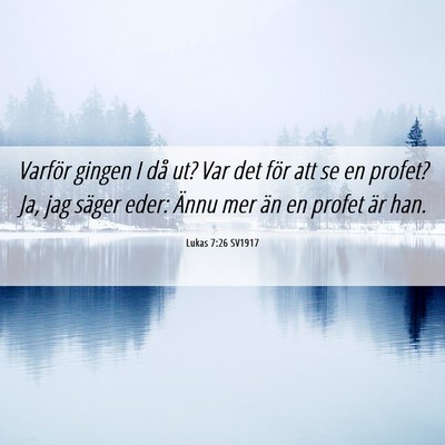 Picture 06 - Lukas 7:26 SV1917 - Varför gingen I då ut? Var det för att se en - Bible Verse Picture