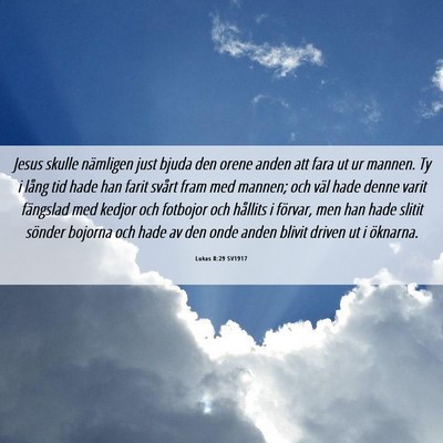 Picture 06 - Lukas 8:29 SV1917 - Jesus skulle nämligen just bjuda den orene anden - Bible Verse Picture