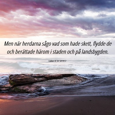 Picture 06 - Lukas 8:34 SV1917 - Men när herdarna sågo vad som hade skett, - Bible Verse Picture