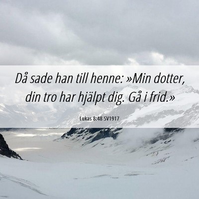 Picture 06 - Lukas 8:48 SV1917 - Då sade han till henne: »Min dotter, din tro - Bible Verse Picture