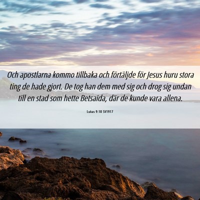 Picture 06 - Lukas 9:10 SV1917 - Och apostlarna kommo tillbaka och förtäljde - Bible Verse Picture