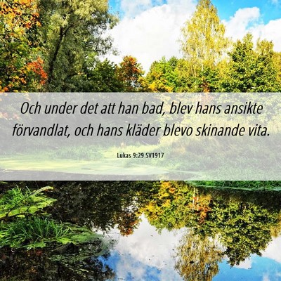 Picture 06 - Lukas 9:29 SV1917 - Och under det att han bad, blev hans ansikte - Bible Verse Picture