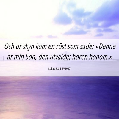 Picture 06 - Lukas 9:35 SV1917 - Och ur skyn kom en röst som sade: »Denne är - Bible Verse Picture