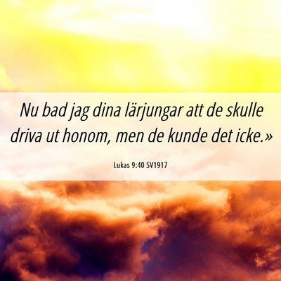 Picture 06 - Lukas 9:40 SV1917 - Nu bad jag dina lärjungar att de skulle driva ut - Bible Verse Picture