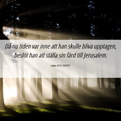 Picture 06 - Lukas 9:51 SV1917 - Då nu tiden var inne att han skulle bliva - Bible Verse Picture