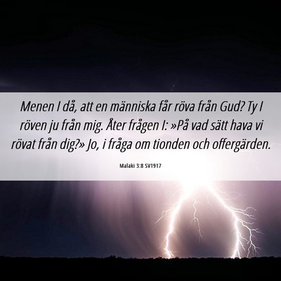 Picture 06 - Malaki 3:8 SV1917 - Menen I då, att en människa får röva från - Bible Verse Picture