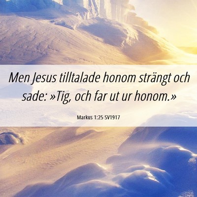 Picture 06 - Markus 1:25 SV1917 - Men Jesus tilltalade honom strängt och sade: - Bible Verse Picture