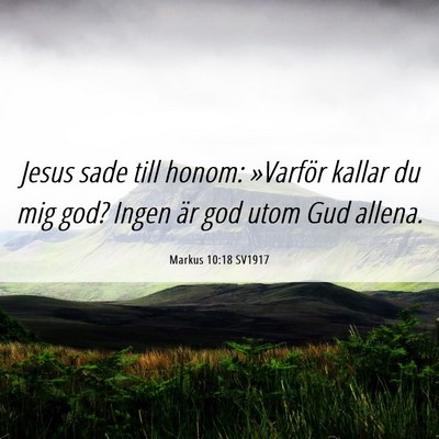 Picture 06 - Markus 10:18 SV1917 - Jesus sade till honom: »Varför kallar du mig - Bible Verse Picture