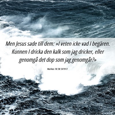 Picture 06 - Markus 10:38 SV1917 - Men Jesus sade till dem: »I veten icke vad I - Bible Verse Picture