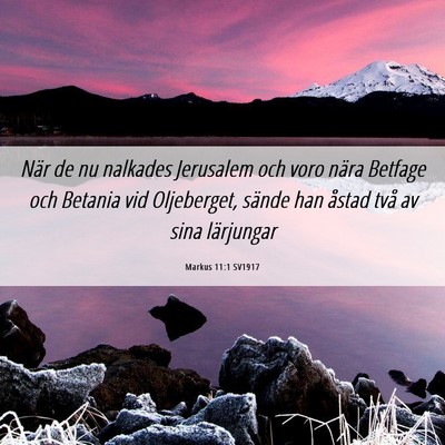 Picture 06 - Markus 11:1 SV1917 - När de nu nalkades Jerusalem och voro nära - Bible Verse Picture