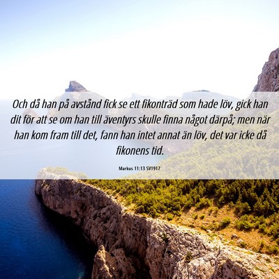 Picture 06 - Markus 11:13 SV1917 - Och då han på avstånd fick se ett fikonträd - Bible Verse Picture
