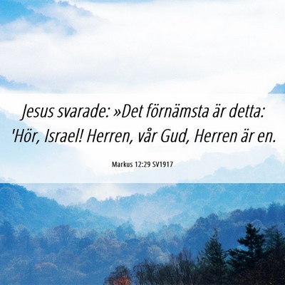 Picture 06 - Markus 12:29 SV1917 - Jesus svarade: »Det förnämsta är detta: - Bible Verse Picture