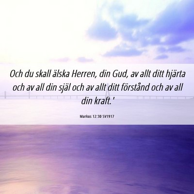 Picture 06 - Markus 12:30 SV1917 - Och du skall älska Herren, din Gud, av allt ditt - Bible Verse Picture