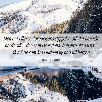 Picture 06 - Markus 13:14 SV1917 - Men när I fån se 'förödelsens styggelse' stå - Bible Verse Picture