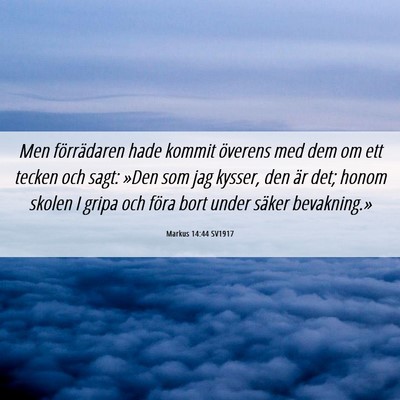 Picture 06 - Markus 14:44 SV1917 - Men förrädaren hade kommit överens med dem om - Bible Verse Picture