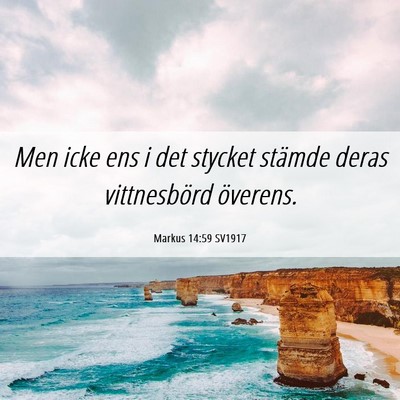 Picture 06 - Markus 14:59 SV1917 - Men icke ens i det stycket stämde deras - Bible Verse Picture