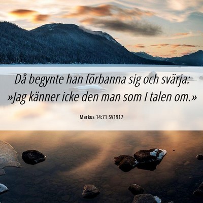 Picture 06 - Markus 14:71 SV1917 - Då begynte han förbanna sig och svärja: »Jag - Bible Verse Picture