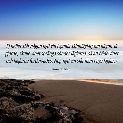 Picture 06 - Markus 2:22 SV1917 - Ej heller slår någon nytt vin i gamla - Bible Verse Picture